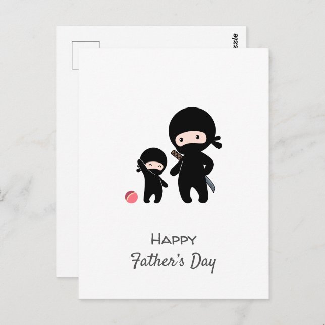 Ninja Father and Kid Postcard (Front/Back)