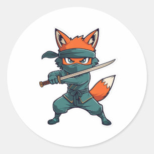 Ninja Fox Sticker – Cute Fox Vinyl Decal