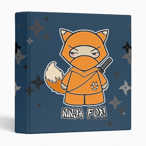 Ninja Fox With Shurikens Binder