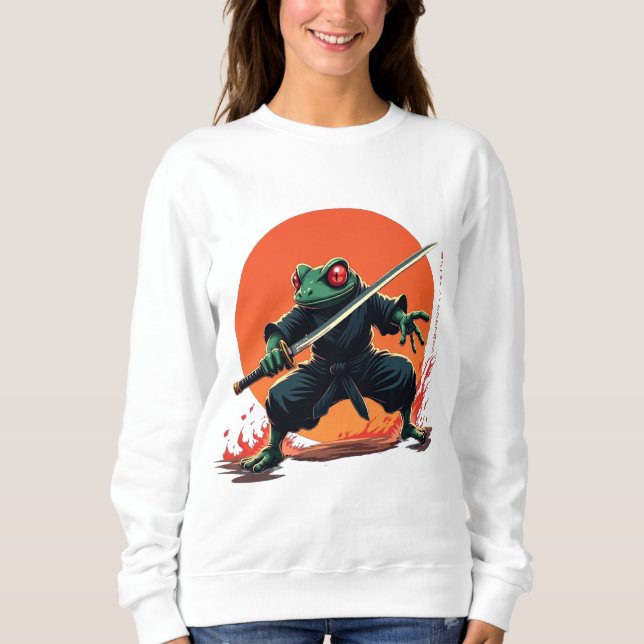 Ninja Frog Warrior – Samurai Katana Anime Fighter  Sweatshirt (Front)