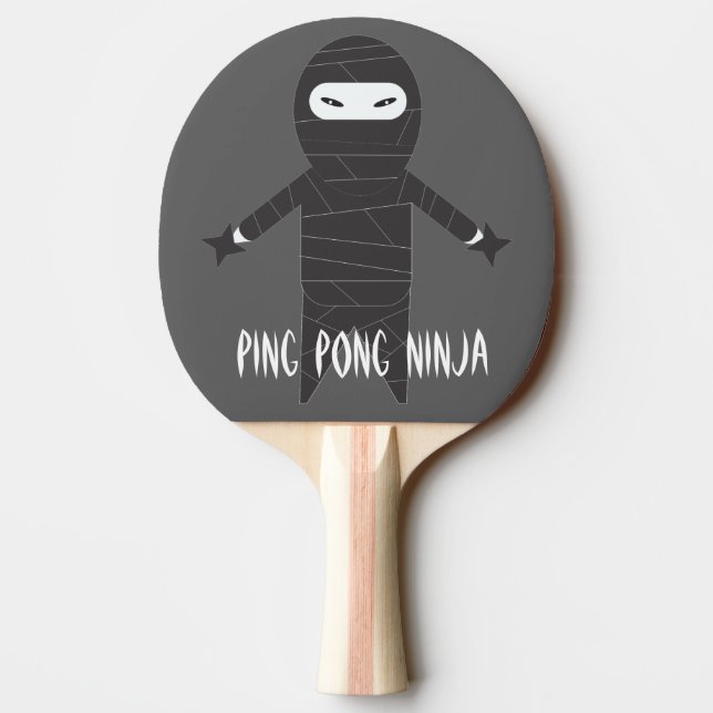 Ninja Funny Cartoon Smack Talk Fun Ping Pong Paddle (Back)