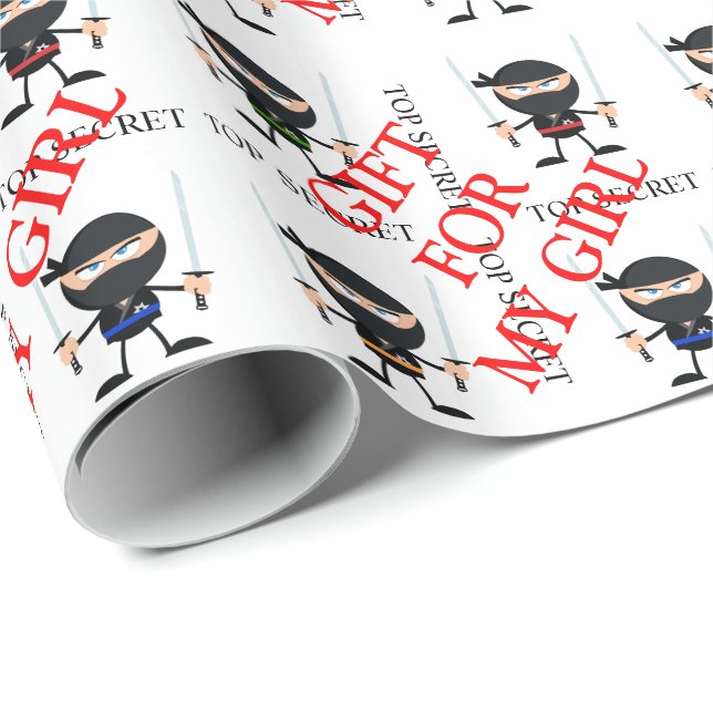 Ninja Gift Guards for My Girl Wrapping Paper (Roll Corner)