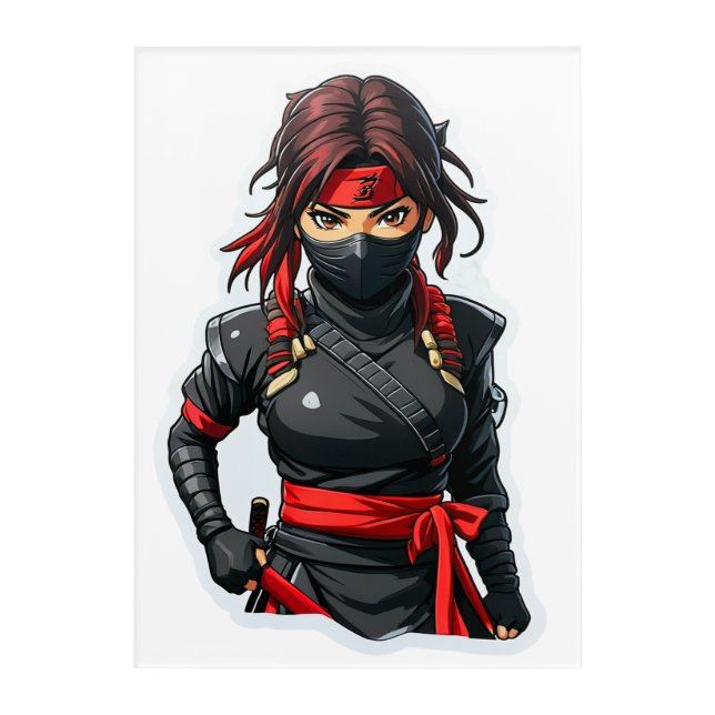 Ninja Girl Acrylic Print (Front)