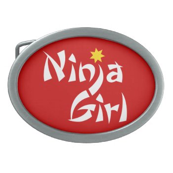 Ninja Girl Belt Buckle by Iantos_Place at Zazzle