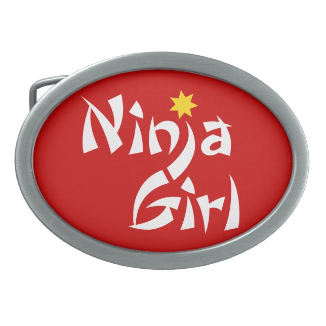 Ninja Girl Belt Buckle (Front)