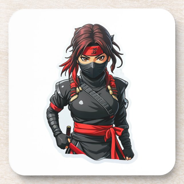 Ninja Girl Beverage Coaster (Front)
