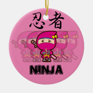 Ninja Girl Ceramic Ornament