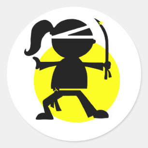 Ninja Girl Classic Round Sticker