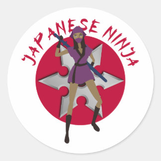 Ninja Girl Classic Round Sticker