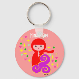 Ninja Girl in Red Keychain