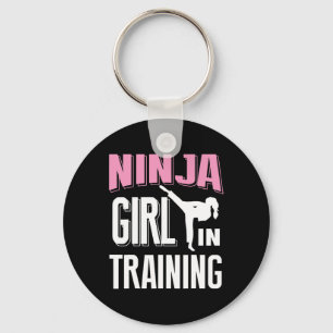 Ninja Girl In Training Karate Taekwondo S For Girl Keychain