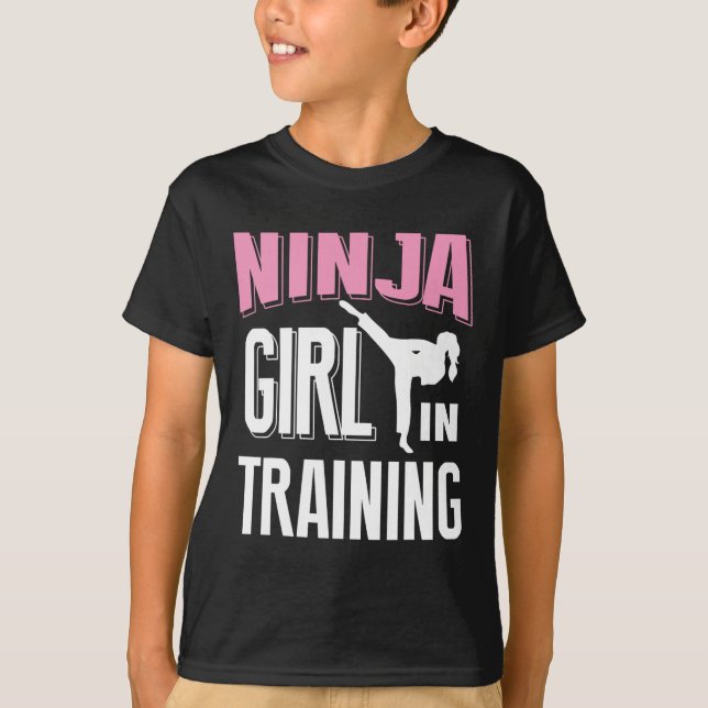 Ninja Girl In Training Karate Taekwondo S For Girl T-Shirt (Front)