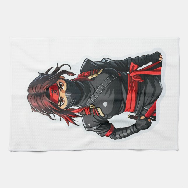 Ninja Girl Kitchen Towel (Horizontal)