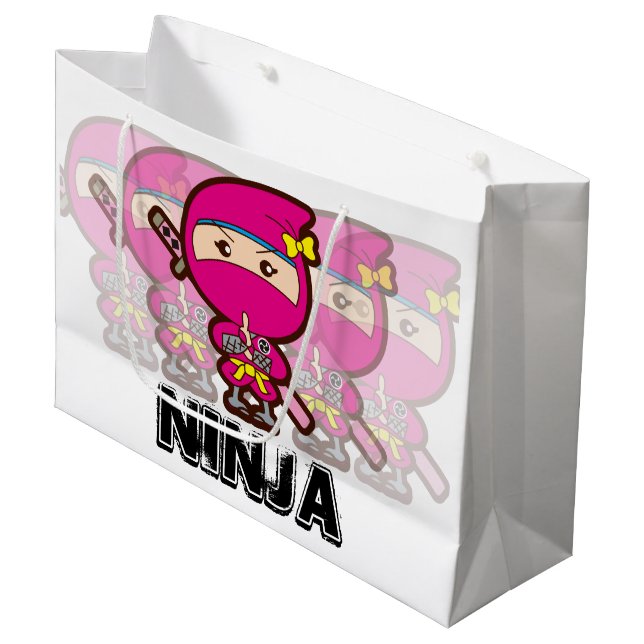 Ninja Girl Large Gift Bag (Front Angled)