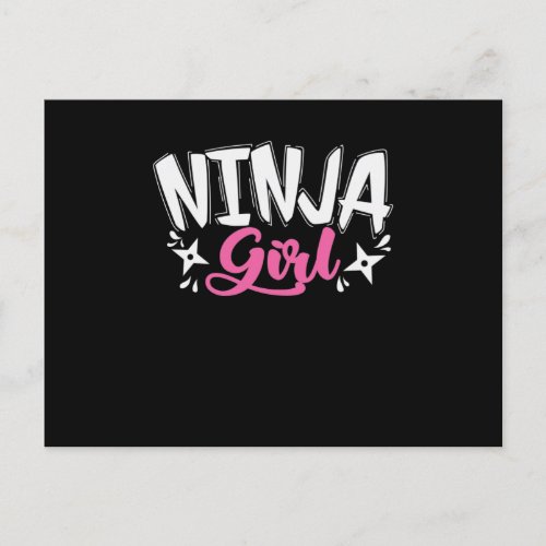 Ninja Girl mit Wurfsterne Postcard