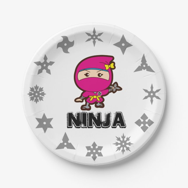 Ninja Girl Paper Plates (Front)