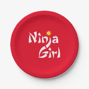 Ninja Girl Paper Plates by Iantos_Place at Zazzle