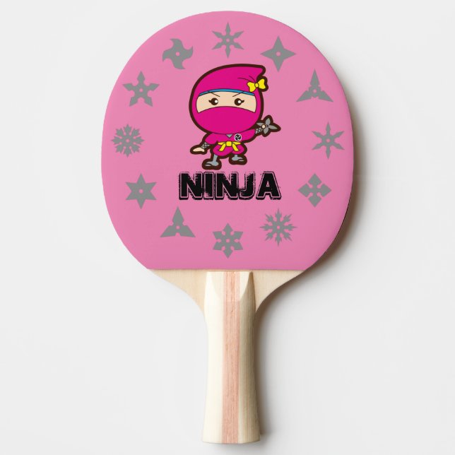 Ninja Girl Ping Pong Paddle (Front)
