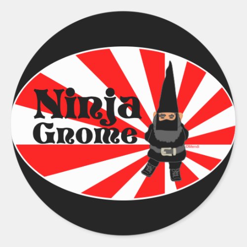 Ninja Gnome Classic Round Sticker
