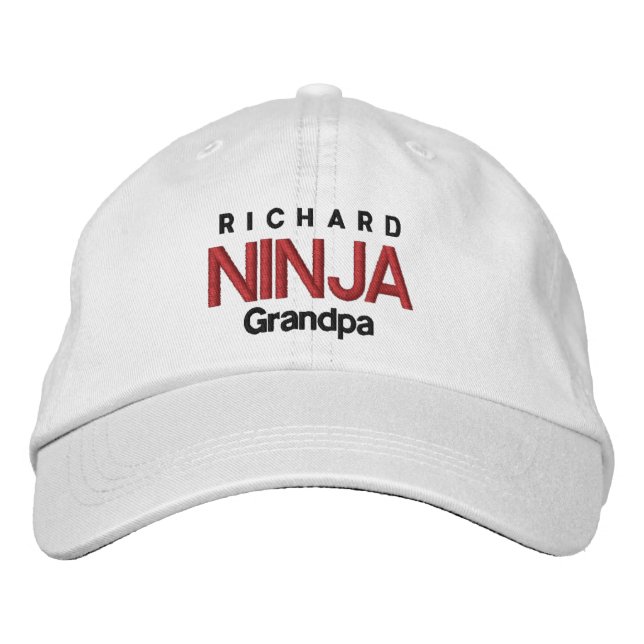 NINJA GRANDPA Personalized Adjustable Hat V06 (Front)