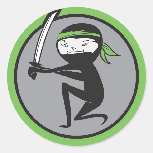Ninja Green Belt Stickers (Front)