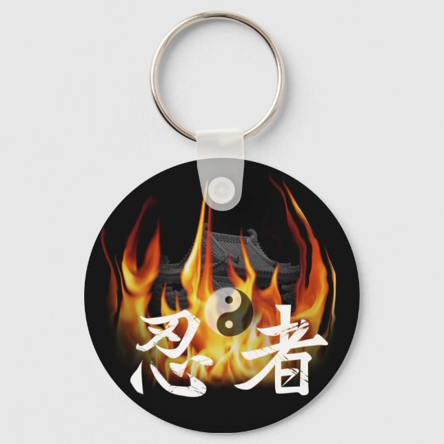 Ninja in Fire Keychain (Front)