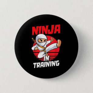 Ninja In Training Costume Party Warrior Boys Girls Button