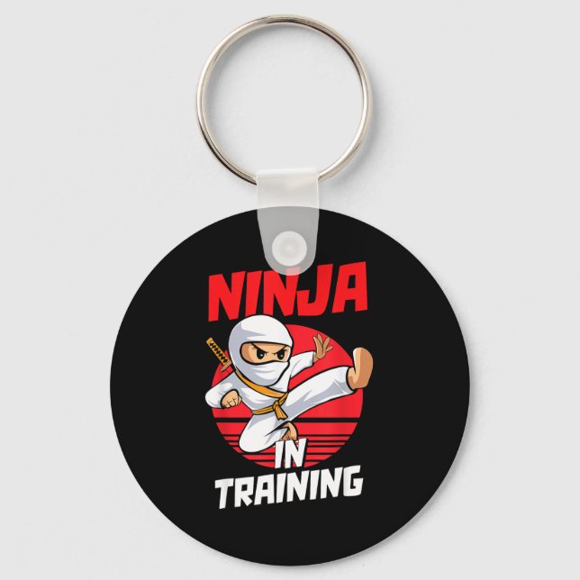 Ninja In Training Costume Party Warrior Boys Girls Keychain (Front)