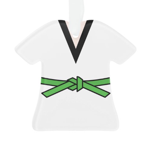 Ninja In Training Green Belt Personalized Ornament