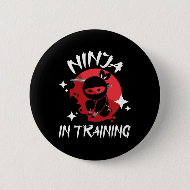 Ninja In Training - Karate Taekwondo Mixed Martial Button (Front)
