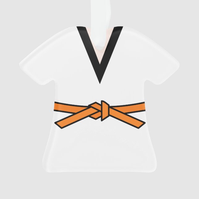 Ninja In Training Orange Belt Personalized Ornament (Front)