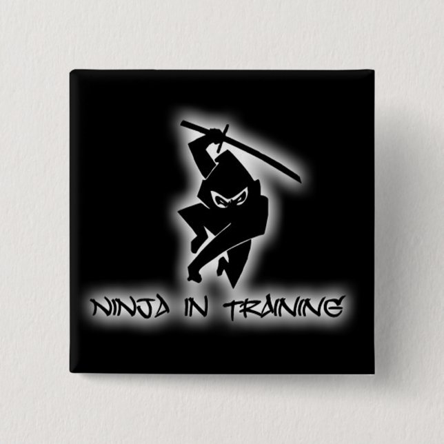 ninja in training pinback button (Front)