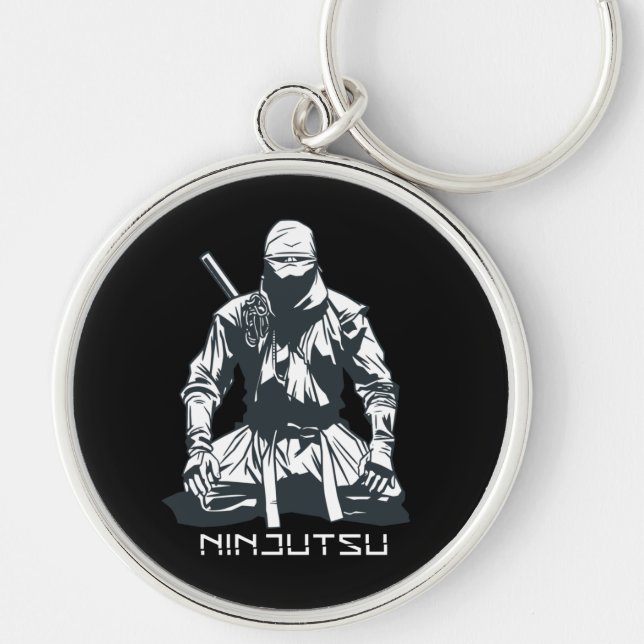 Ninja Japanese Ninjutsu Assassin Design Keychain (Front)