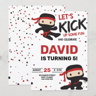 Ninja Karate Boy Birthday Martial Arts Invitation