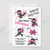 Ninja Karate Girl Warrior Birthday Party Invitation (Front)
