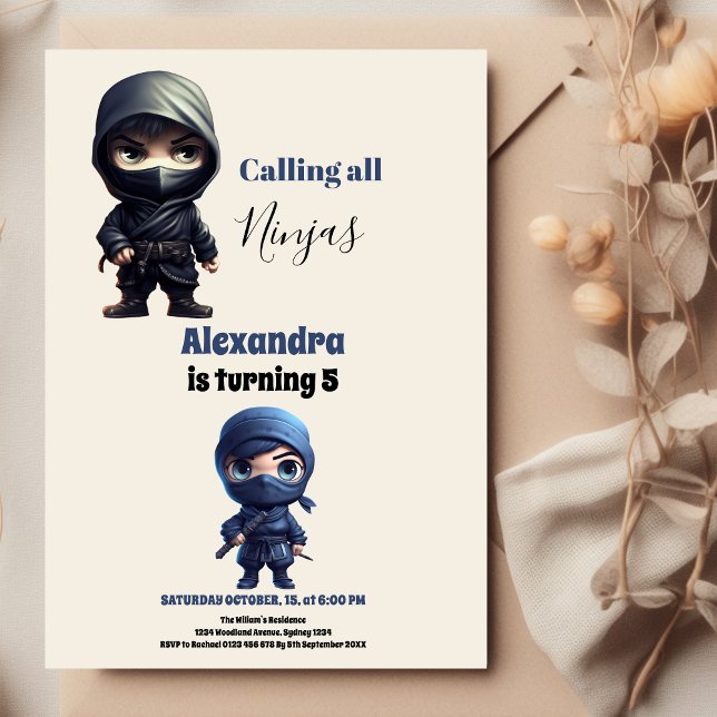 Ninja Karate Martial Arts Birthday Party Invitation (Creator Uploaded)