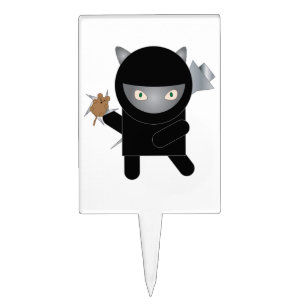 Ninja Kitty Cat Funny Cake Topper