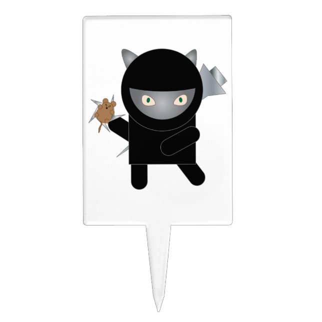 Ninja Kitty Cat Funny Cake Topper (Front)