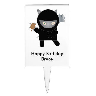 Ninja Kitty Cat Personalize Cake Topper