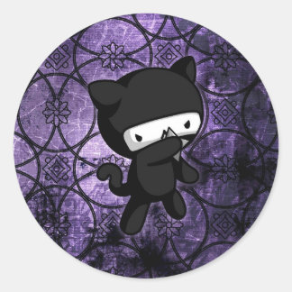 Ninja Kitty Classic Round Sticker