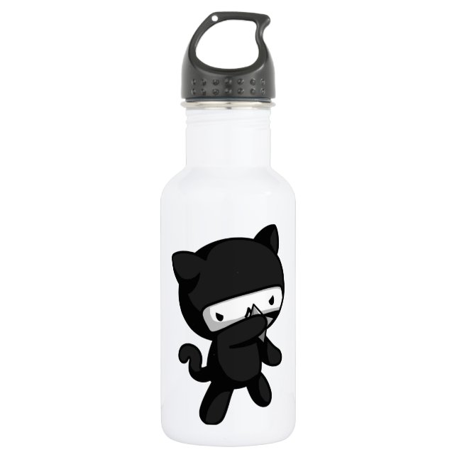 Ninja Kitty Stainless Steel Water Bottle (Front)