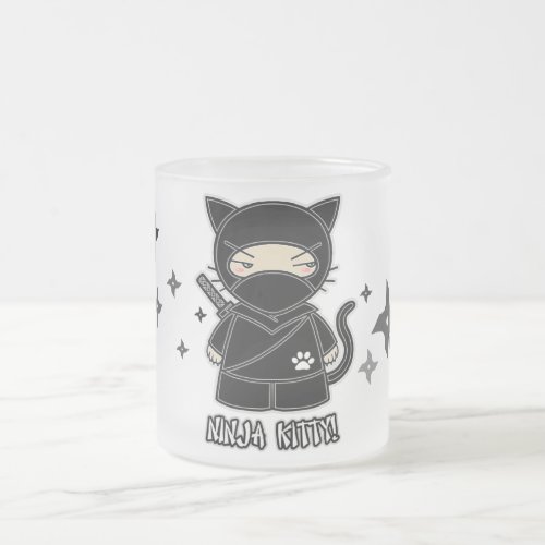 Ninja Kitty With Shurikens Mug