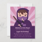 Ninja Learn Ninjutsu Kids Birthday Party Invitation (Front)