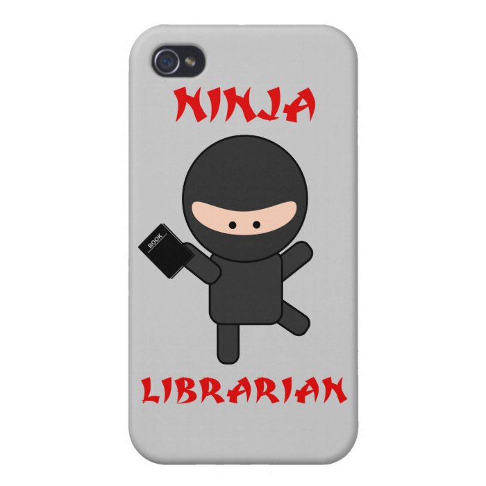 Ninja Librarian With Book iPhone 4/4S Covers