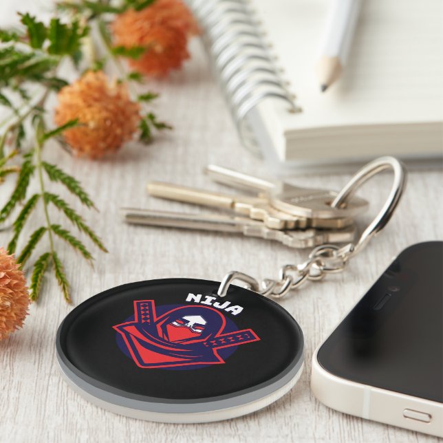 Ninja Logo – Bold Warrior Emblem Keychain (Front Right)