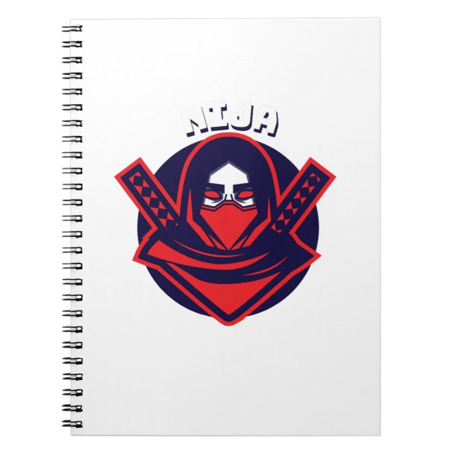 Ninja Logo – Bold Warrior Emblem Notebook (Front)