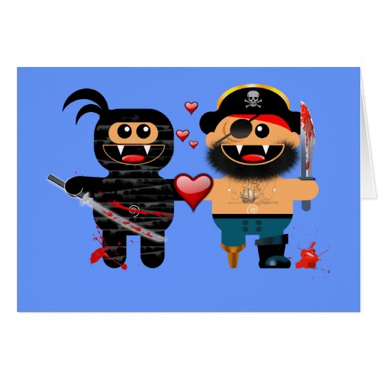 NINJA LOVES PIRATE CARDS (Front Horizontal)