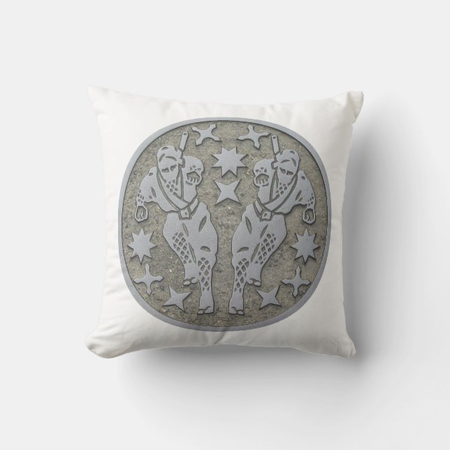 Ninja Manhole Throw Pillow (Front)