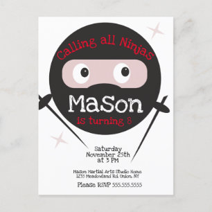Ninja Martial Arts Karate Boys Birthday Any Age In Postcard