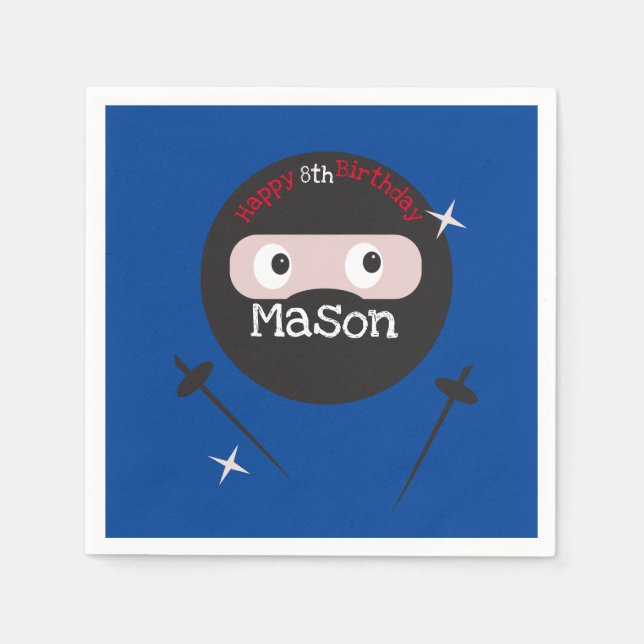 Ninja Martial Arts Karate Boys Birthday   Napkins (Front)